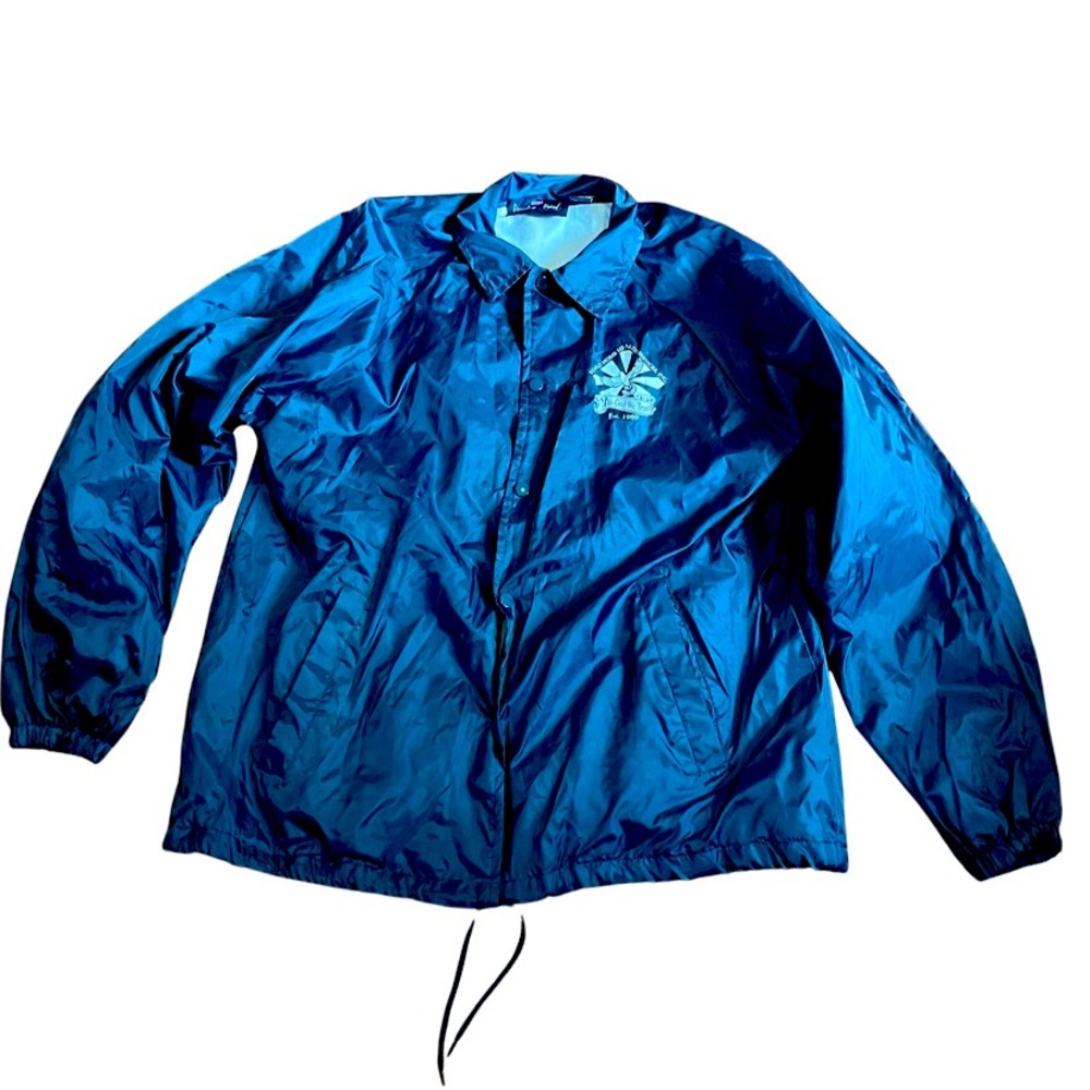 Mens Paradise Point Activewear navy lined windbreaker jacket snaps size MED